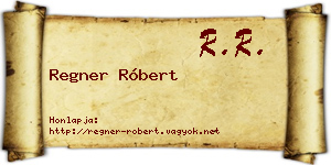 Regner Róbert névjegykártya